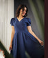 Bustier Detailed Front Panel Linen Dress